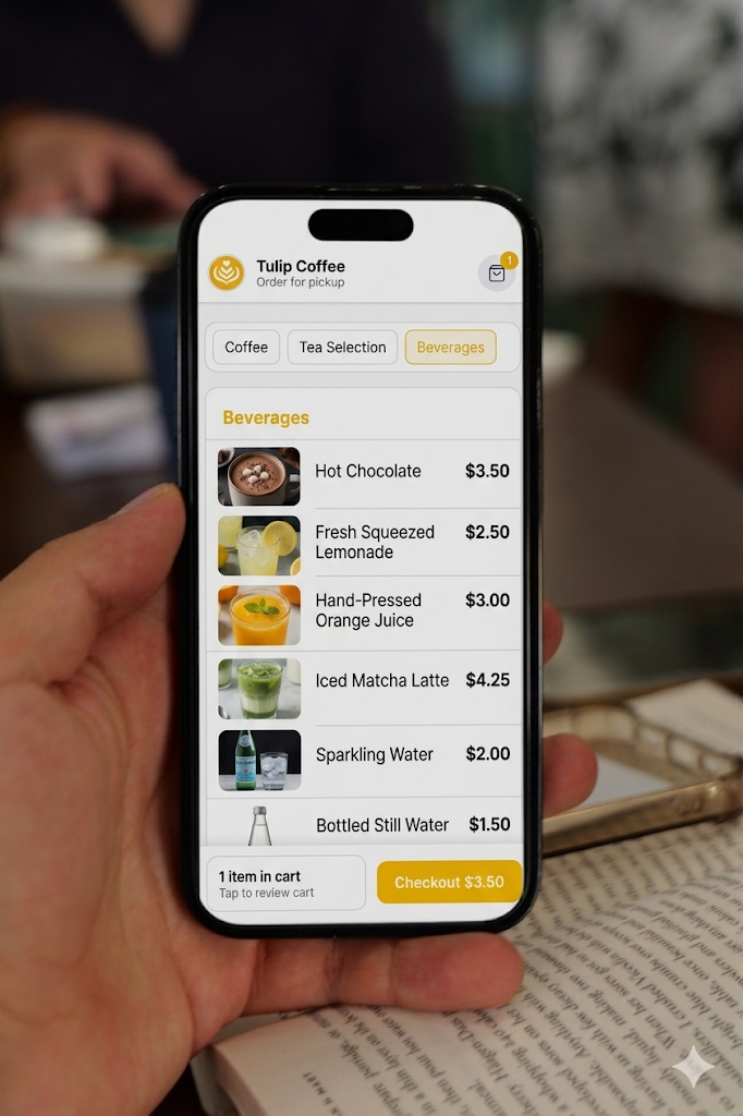 Menu ordering screen
